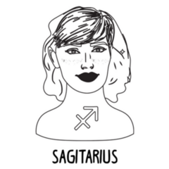 Illustration Of Sagittarius Astrological Girl Sticker