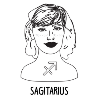 Illustration Of Sagittarius Astrological Girl Sticker