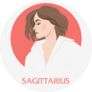 Illustration Of Sagittarius Astrological Lettering Sticker