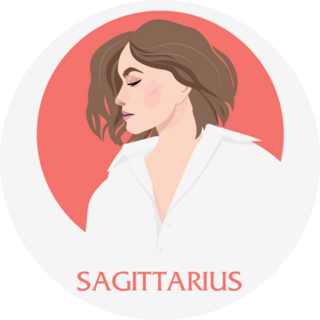 Illustration Of Sagittarius Astrological Lettering Sticker