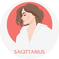 Illustration Of Sagittarius Astrological Lettering Sticker