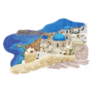Illustration Of Santorini Greece Art Sticker
