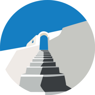 Illustration Of Santorini Island, Greece Minimal Sticker