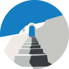 Illustration Of Santorini Island, Greece Minimal Sticker