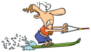 Illustration Of Scared Cartoon Man Water Skiing Sticker