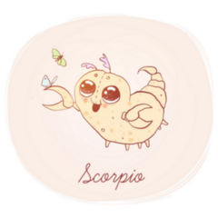 Illustration Of Scorpio In Cute Cartoon Style Sticker