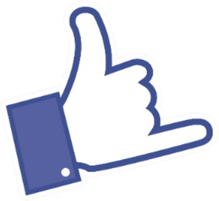 Illustration Of Shaka Icon In Facebook Style Sticker