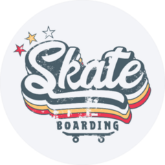 Illustration Of Skateboarding Vintage Sticker