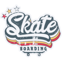 Illustration Of Skateboarding Vintage Sticker