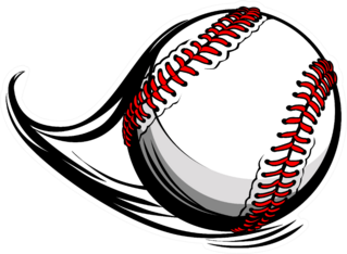 Illustration Of Softball Or Baseball With Movement Motion Sticker