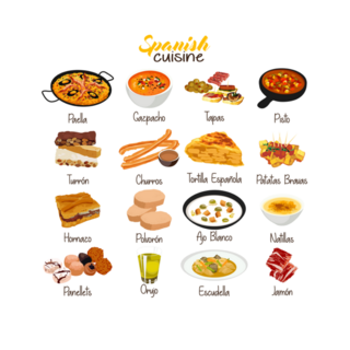 Illustration Of Spanish Food Cuisine Sticker