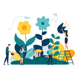 Illustration Of Spring Flowers In The Garden Sticker