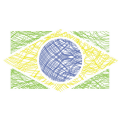 Illustration Of Stylized Brazil Flag Sticker