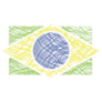 Illustration Of Stylized Brazil Flag Sticker