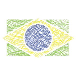 Illustration Of Stylized Brazil Flag Sticker
