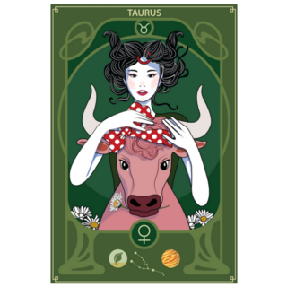 Illustration Of Taurus Zodiac Woman Sticker