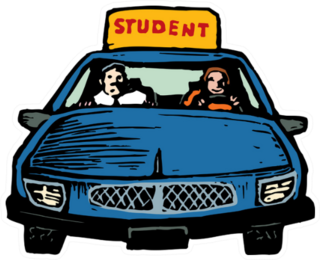 Illustration Of Teen Girl Student Driver Sticker