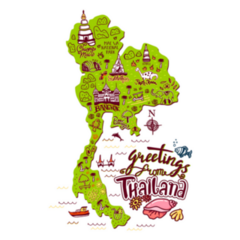 Illustration Of Thailand Map Greetings From Thailand Sticker