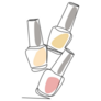 Illustration Of Three Abstract Nail Polish Bottles Sticker 