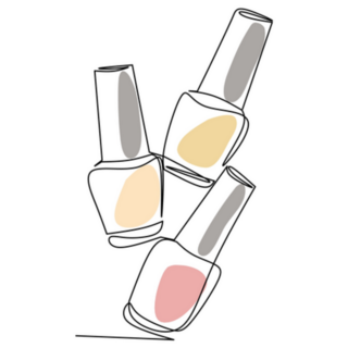 Illustration Of Three Abstract Nail Polish Bottles Sticker 