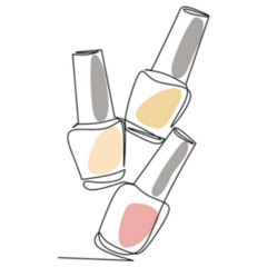 Illustration Of Three Abstract Nail Polish Bottles Sticker 