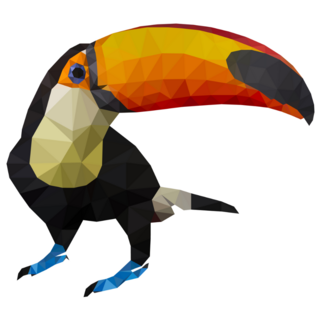 Illustration Of Toucan, Low Poly Sticker