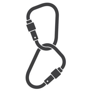 Illustration Of Two Carabiners Sticker
