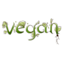 Illustration Of Vegan Lettering With Leaves Sticker