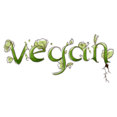 Illustration Of Vegan Lettering With Leaves Sticker