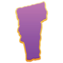 Illustration Of Vermont Map In Purple Sticker