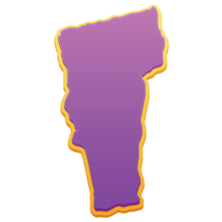 Illustration Of Vermont Map In Purple Sticker