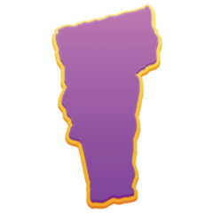 Illustration Of Vermont Map In Purple Sticker