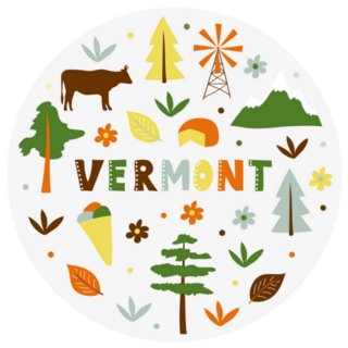 Illustration Of Vermont Theme State Symbols Sticker