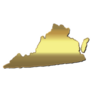 Illustration Of Virginia Map In Gold Sticker