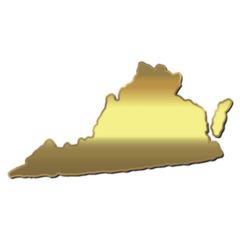 Illustration Of Virginia Map In Gold Sticker