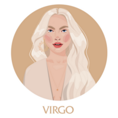 Illustration Of Virgo Astrological Round Sticker