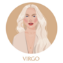 Illustration Of Virgo Astrological Round Sticker