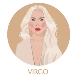 Illustration Of Virgo Astrological Round Sticker