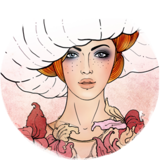 Illustration Of Virgo In A Floral Sky Sticker