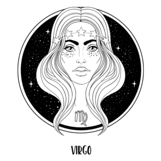 Illustration Of Virgo In The Sky Circle Sticker