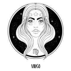 Illustration Of Virgo In The Sky Circle Sticker