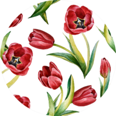 Illustration Of Watercolor Hand Drawn Tulip Flowers Sticker