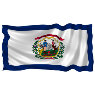 Illustration Of West Virginia State Flag Waving Sticker