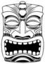 Illustration Of Wide Tiki Tribal Wooden Mask Sticker