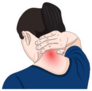 Illustration Of Woman With Neck Pain Sticker