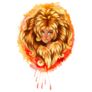 Illustration Of Zodiac Sign Leo Female Lion Sticker