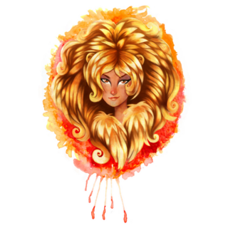 Illustration Of Zodiac Sign Leo Female Lion Sticker