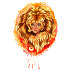 Illustration Of Zodiac Sign Leo Female Lion Sticker