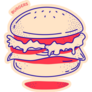 Illustration Outline Hamburger Sticker