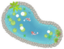 Illustration Pond With Carp And Lotus Flowers Landscaping Sticker